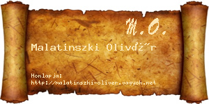 Malatinszki Olivér névjegykártya