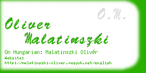 oliver malatinszki business card