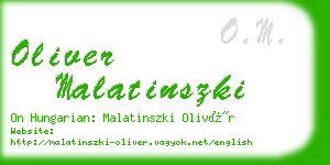 oliver malatinszki business card